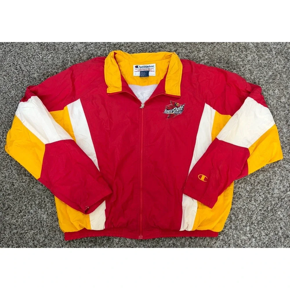 Vintage Champion Iowa State Cyclones Windbreaker Full Zip XL Color Block Jacket